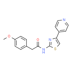 ChemSpider 2D Image | 2-(4-Methoxyphenyl)-N-[4-(4-pyridinyl)-1,3-thiazol-2-yl]acetamide | C17H15N3O2S