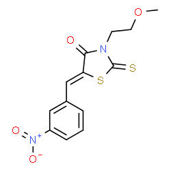 ChemSpider 2D Image | (5Z)-3-(2-Methoxyethyl)-5-(3-nitrobenzylidene)-2-thioxo-1,3-thiazolidin-4-one | C13H12N2O4S2