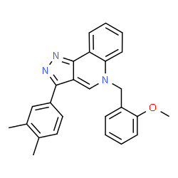 ChemSpider 2D Image | 3-(3,4-Dimethylphenyl)-5-(2-methoxybenzyl)-5H-pyrazolo[4,3-c]quinoline | C26H23N3O
