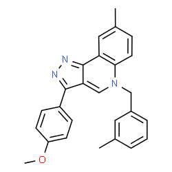 ChemSpider 2D Image | 3-(4-Methoxyphenyl)-8-methyl-5-(3-methylbenzyl)-5H-pyrazolo[4,3-c]quinoline | C26H23N3O