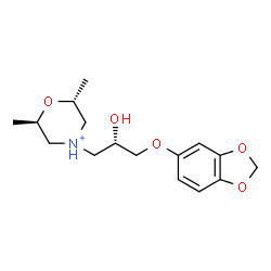 ChemSpider 2D Image | (2R,6R)-4-[(2S)-3-(1,3-Benzodioxol-5-yloxy)-2-hydroxypropyl]-2,6-dimethylmorpholin-4-ium | C16H24NO5