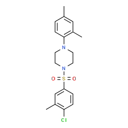 ChemSpider 2D Image | 1-[(4-Chloro-3-methylphenyl)sulfonyl]-4-(2,4-dimethylphenyl)piperazine | C19H23ClN2O2S