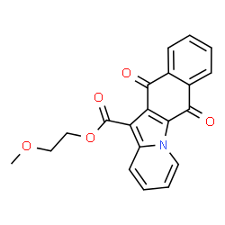 ChemSpider 2D Image | 2-Methoxyethyl 6,11-dioxo-6,11-dihydrobenzo[f]pyrido[1,2-a]indole-12-carboxylate | C20H15NO5
