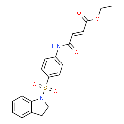 ChemSpider 2D Image | ethyl (2E)-3-{[4-(2,3-dihydroindole-1-sulfonyl)phenyl]carbamoyl}prop-2-enoate | C20H20N2O5S