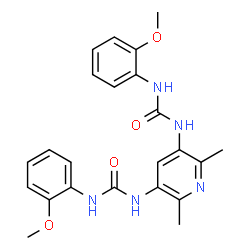 ChemSpider 2D Image | 1,1'-(2,6-Dimethyl-3,5-pyridinediyl)bis[3-(2-methoxyphenyl)urea] | C23H25N5O4