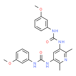 ChemSpider 2D Image | 1,1'-(2,6-Dimethyl-3,5-pyridinediyl)bis[3-(3-methoxyphenyl)urea] | C23H25N5O4