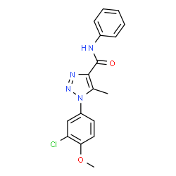 ChemSpider 2D Image | 1-(3-Chloro-4-methoxyphenyl)-5-methyl-N-phenyl-1H-1,2,3-triazole-4-carboxamide | C17H15ClN4O2