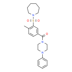 ChemSpider 2D Image | [3-(1-Azepanylsulfonyl)-4-methylphenyl](4-phenyl-1-piperazinyl)methanone | C24H31N3O3S