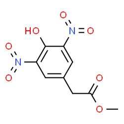 ChemSpider 2D Image | Methyl (4-hydroxy-3,5-dinitrophenyl)acetate | C9H8N2O7