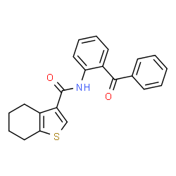 ChemSpider 2D Image | N-(2-Benzoylphenyl)-4,5,6,7-tetrahydro-1-benzothiophene-3-carboxamide | C22H19NO2S