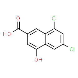 ChemSpider 2D Image | 6,8-Dichloro-4-hydroxy-2-naphthoic acid | C11H6Cl2O3