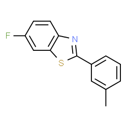 ChemSpider 2D Image | 6-Fluoro-2-(3-methylphenyl)-1,3-benzothiazole | C14H10FNS