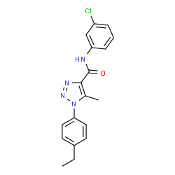 ChemSpider 2D Image | N-(3-Chlorophenyl)-1-(4-ethylphenyl)-5-methyl-1H-1,2,3-triazole-4-carboxamide | C18H17ClN4O