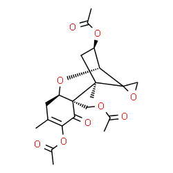 ChemSpider 2D Image | (3beta,12xi)-7-Oxo-12,13-epoxytrichothec-8-ene-3,8,15-triyl triacetate | C21H26O9