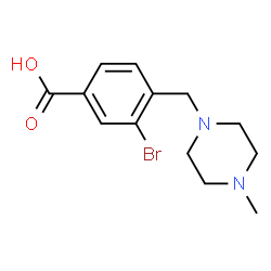 ChemSpider 2D Image | 3-Bromo-4-[(4-methyl-1-piperazinyl)methyl]benzoic acid | C13H17BrN2O2