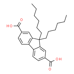 ChemSpider 2D Image | 9,9-Dihexyl-9H-fluorene-2,7-dicarboxylic acid | C27H34O4