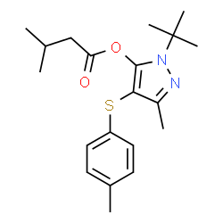 ChemSpider 2D Image | 3-Methyl-4-[(4-methylphenyl)sulfanyl]-1-(2-methyl-2-propanyl)-1H-pyrazol-5-yl 3-methylbutanoate | C20H28N2O2S