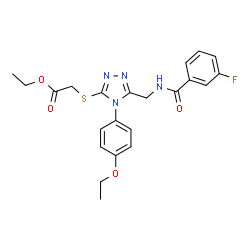 ChemSpider 2D Image | Ethyl {[4-(4-ethoxyphenyl)-5-{[(3-fluorobenzoyl)amino]methyl}-4H-1,2,4-triazol-3-yl]sulfanyl}acetate | C22H23FN4O4S