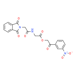 ChemSpider 2D Image | 2-(3-Nitrophenyl)-2-oxoethyl N-[(1,3-dioxo-1,3-dihydro-2H-isoindol-2-yl)acetyl]glycinate | C20H15N3O8