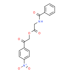 ChemSpider 2D Image | 2-(4-Nitrophenyl)-2-oxoethyl N-benzoylglycinate | C17H14N2O6