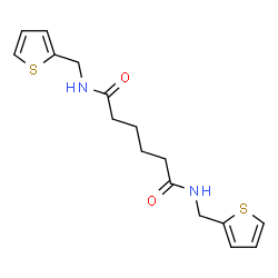 ChemSpider 2D Image | N,N'-Bis(2-thienylmethyl)hexanediamide | C16H20N2O2S2