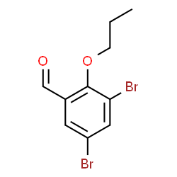 ChemSpider 2D Image | 3,5-Dibromo-2-propoxybenzaldehyde | C10H10Br2O2