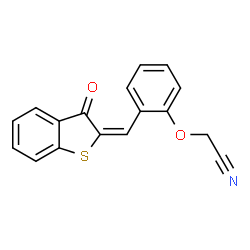 ChemSpider 2D Image | {2-[(E)-(3-Oxo-1-benzothiophen-2(3H)-ylidene)methyl]phenoxy}acetonitrile | C17H11NO2S
