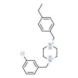 ChemSpider 2D Image | 1-(3-Chlorobenzyl)-4-(4-ethylbenzyl)piperazinediium | C20H27ClN2