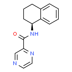 ChemSpider 2D Image | N-[(1S)-1,2,3,4-Tetrahydro-1-naphthalenyl]-2-pyrazinecarboxamide | C15H15N3O