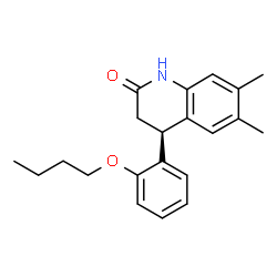 ChemSpider 2D Image | (4S)-4-(2-Butoxyphenyl)-6,7-dimethyl-3,4-dihydro-2(1H)-quinolinone | C21H25NO2
