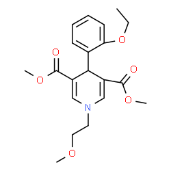 ChemSpider 2D Image | Dimethyl 4-(2-ethoxyphenyl)-1-(2-methoxyethyl)-1,4-dihydro-3,5-pyridinedicarboxylate | C20H25NO6