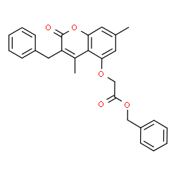 ChemSpider 2D Image | Benzyl [(3-benzyl-4,7-dimethyl-2-oxo-2H-chromen-5-yl)oxy]acetate | C27H24O5
