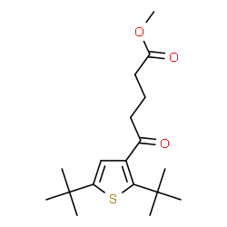 ChemSpider 2D Image | Methyl 5-[2,5-bis(2-methyl-2-propanyl)-3-thienyl]-5-oxopentanoate | C18H28O3S