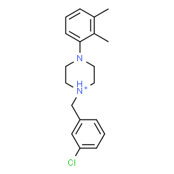 ChemSpider 2D Image | 1-(3-Chlorobenzyl)-4-(2,3-dimethylphenyl)piperazin-1-ium | C19H24ClN2
