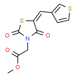 ChemSpider 2D Image | Methyl [(5E)-2,4-dioxo-5-(3-thienylmethylene)-1,3-thiazolidin-3-yl]acetate | C11H9NO4S2