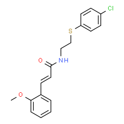 ChemSpider 2D Image | (2E)-N-{2-[(4-Chlorophenyl)sulfanyl]ethyl}-3-(2-methoxyphenyl)acrylamide | C18H18ClNO2S