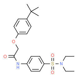 ChemSpider 2D Image | N-[4-(Diethylsulfamoyl)phenyl]-2-[4-(2-methyl-2-propanyl)phenoxy]acetamide | C22H30N2O4S