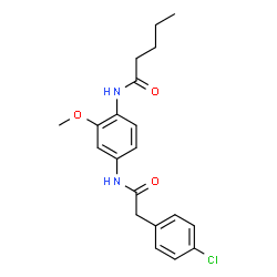 ChemSpider 2D Image | N-(4-{[(4-Chlorophenyl)acetyl]amino}-2-methoxyphenyl)pentanamide | C20H23ClN2O3