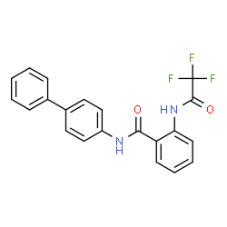 ChemSpider 2D Image | N-(4-Biphenylyl)-2-[(trifluoroacetyl)amino]benzamide | C21H15F3N2O2