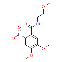 ChemSpider 2D Image | 4,5-Dimethoxy-N-(2-methoxyethyl)-2-nitrobenzamide | C12H16N2O6