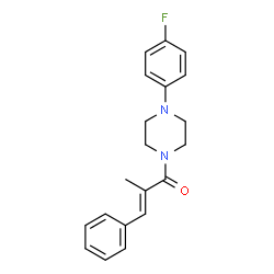 ChemSpider 2D Image | (2E)-1-[4-(4-Fluorophenyl)-1-piperazinyl]-2-methyl-3-phenyl-2-propen-1-one | C20H21FN2O