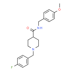 ChemSpider 2D Image | 1-(4-Fluorobenzyl)-N-(4-methoxybenzyl)-4-piperidinecarboxamide | C21H25FN2O2