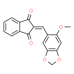 ChemSpider 2D Image | 2-[(6-Methoxy-1,3-benzodioxol-5-yl)methylene]-1H-indene-1,3(2H)-dione | C18H12O5
