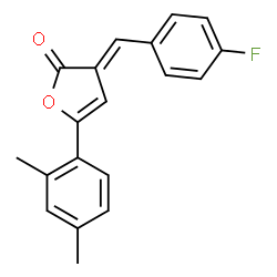 ChemSpider 2D Image | (3E)-5-(2,4-Dimethylphenyl)-3-(4-fluorobenzylidene)-2(3H)-furanone | C19H15FO2