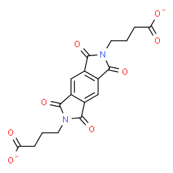 ChemSpider 2D Image | 4,4'-(1,3,5,7-Tetraoxo-5,7-dihydropyrrolo[3,4-f]isoindole-2,6(1H,3H)-diyl)dibutanoate | C18H14N2O8