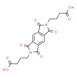 ChemSpider 2D Image | 4,4'-(1,3,5,7-Tetraoxo-5,7-dihydropyrrolo[3,4-f]isoindole-2,6(1H,3H)-diyl)dibutanoic acid | C18H16N2O8
