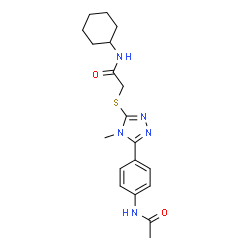 ChemSpider 2D Image | 2-{[5-(4-Acetamidophenyl)-4-methyl-4H-1,2,4-triazol-3-yl]sulfanyl}-N-cyclohexylacetamide | C19H25N5O2S