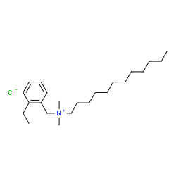 ChemSpider 2D Image | DODECYLDIMETHYL(ETHYLBENZYL)AMMONIUM CHLORIDE | C23H42ClN