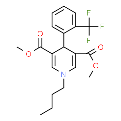 ChemSpider 2D Image | Dimethyl 1-butyl-4-[2-(trifluoromethyl)phenyl]-1,4-dihydro-3,5-pyridinedicarboxylate | C20H22F3NO4