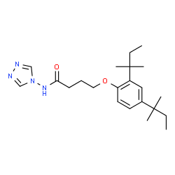 ChemSpider 2D Image | 4-[2,4-Bis(2-methyl-2-butanyl)phenoxy]-N-(4H-1,2,4-triazol-4-yl)butanamide | C22H34N4O2